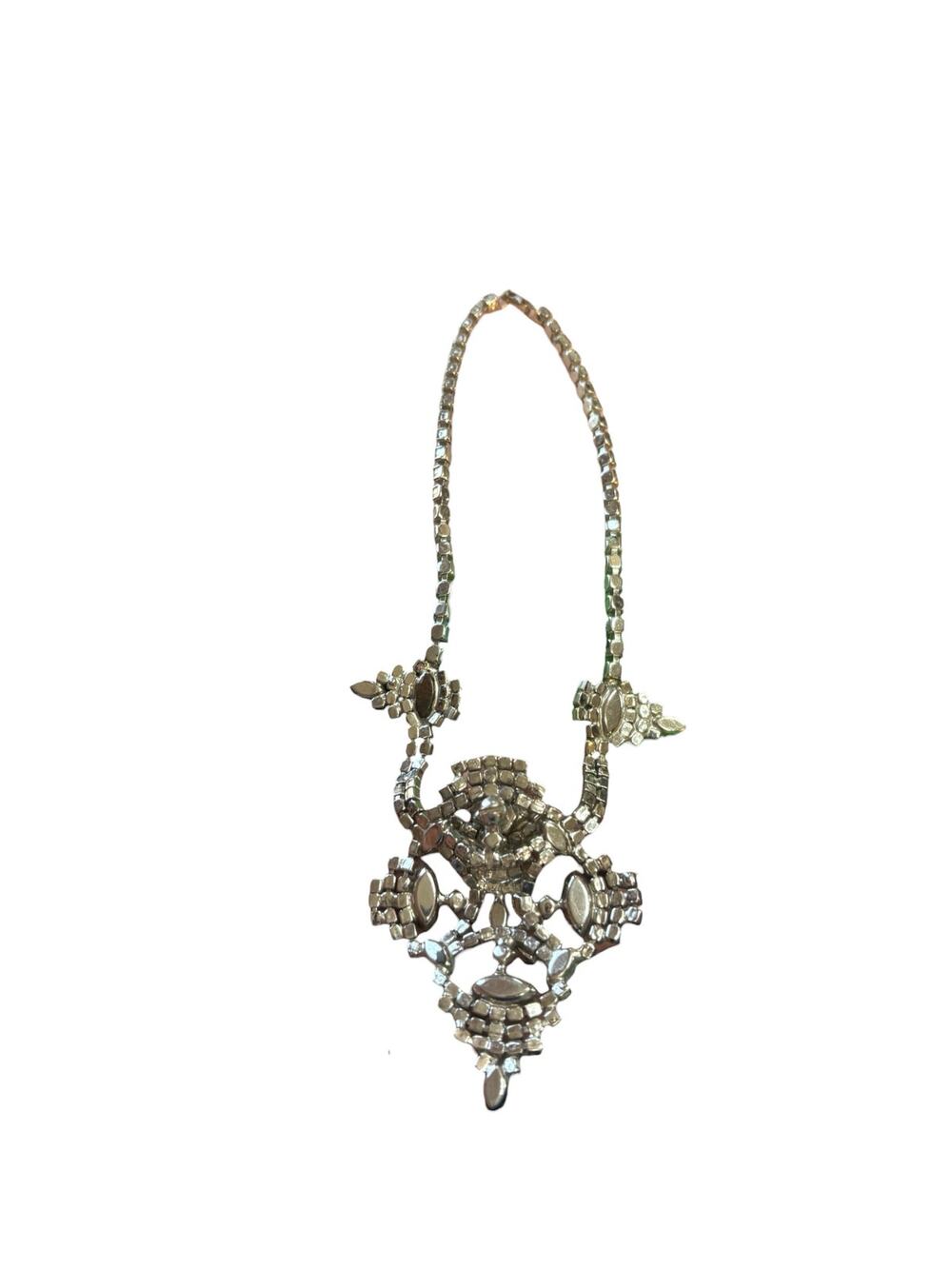 Vintage 1940/50s Rhinestone Necklace Draped Bib w/ Flip Clasp – Restored & Ready